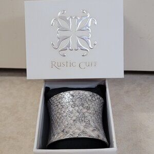 Rustic Cuff 2"silver and white